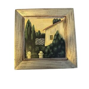 Hand Painted Ceramic Tray Plate by TamSan Signed Artist J. Weiss 10 Inch